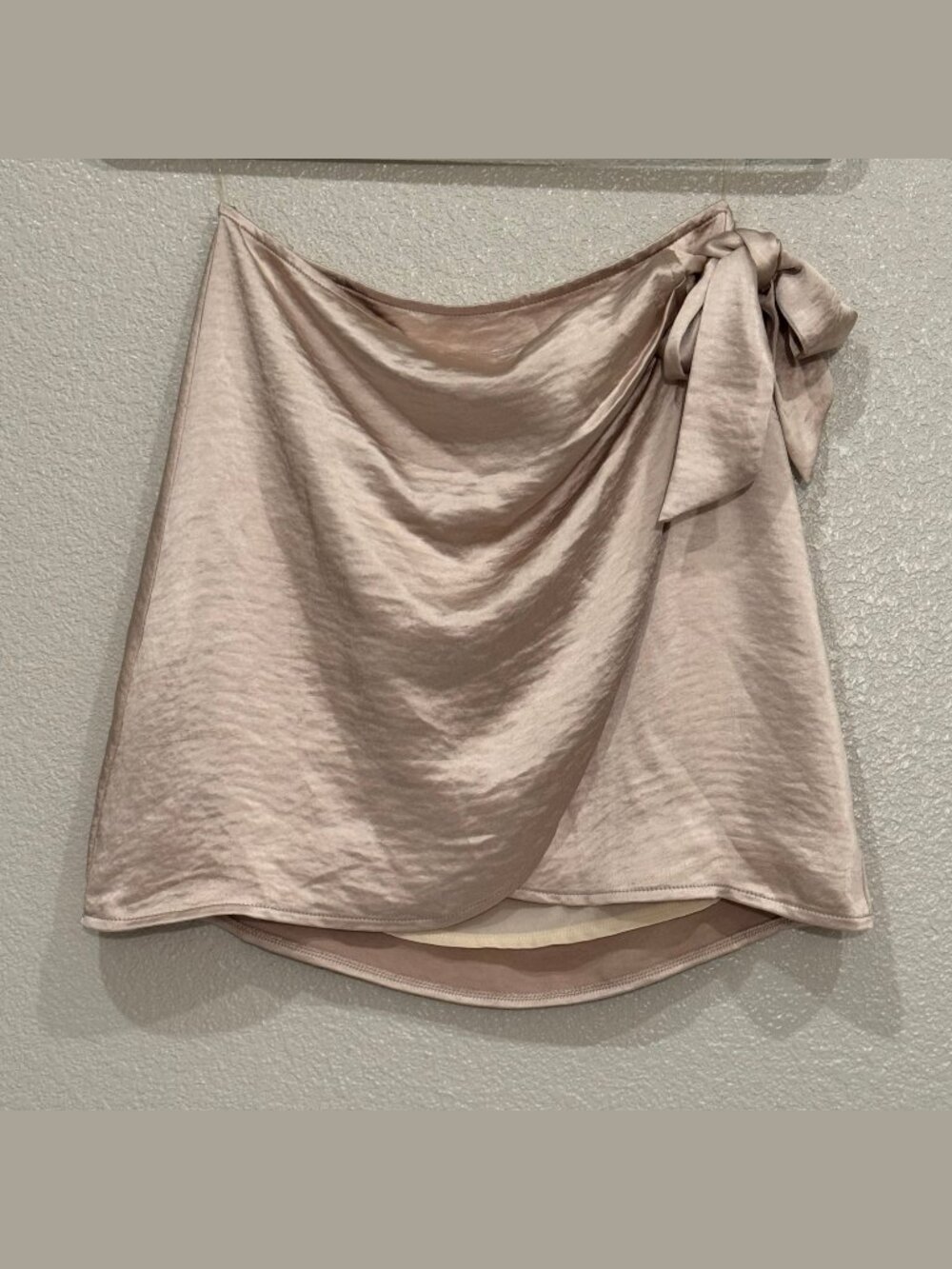 Wild Honey Champagne Satin Wrap Skirt